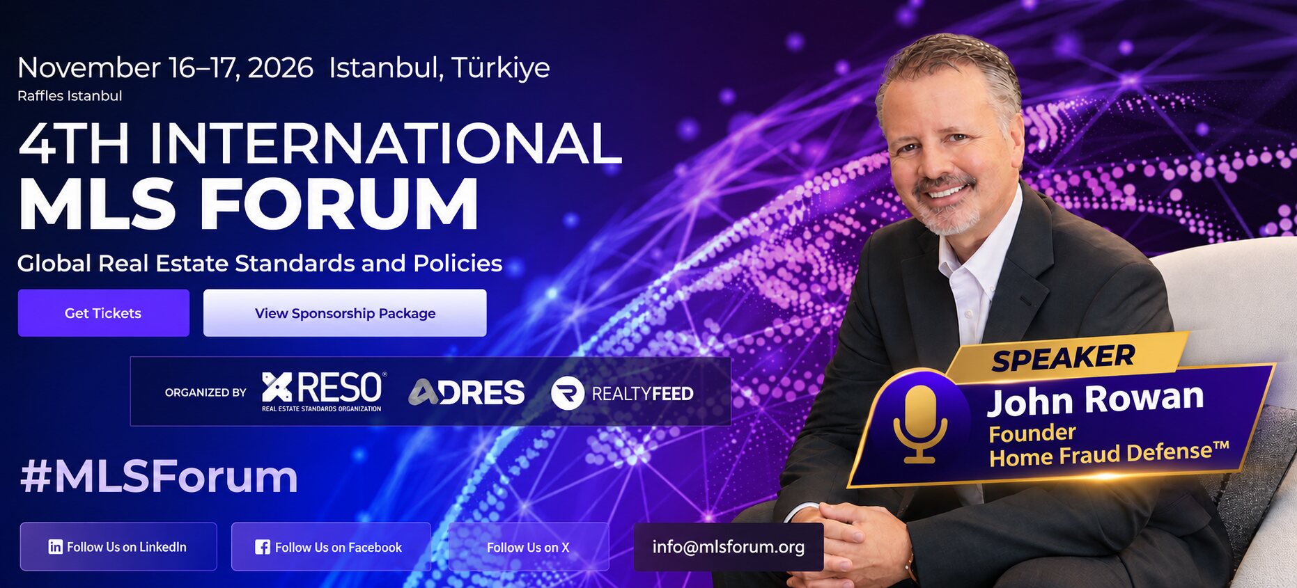 John Rowan, speaker, 4th International MLS Forum, Istanbul, November 2026